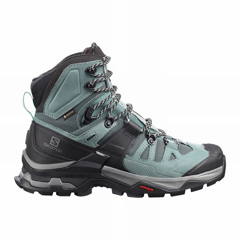 Buty Turystyczne Damskie Salomon QUEST 4 GORE-TEX - Zielone / Niebieskie - Polska (572-ZILAVJ)